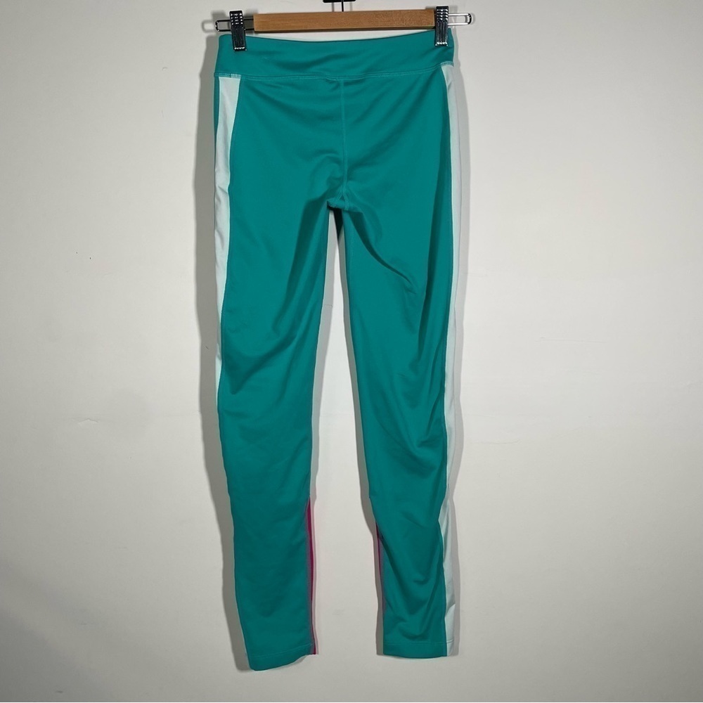 Nike Kids Leggings Girl’s Workout Tights Color Block Teal Pink Athletic Pants XL - Picture 4 of 6